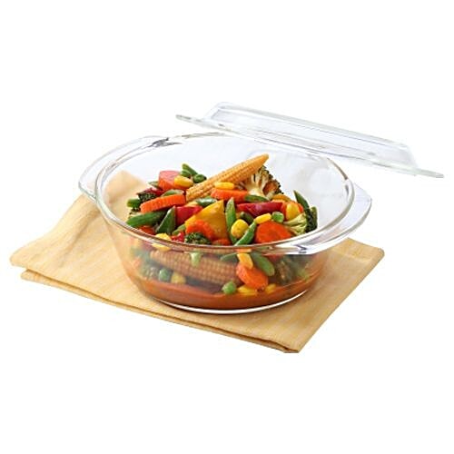 Buy Borosil Glass Casserole Oven & Microwave Safe Serving Bowl With