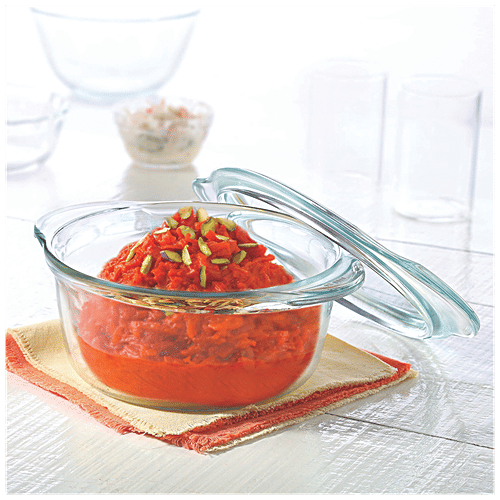 Buy Borosil Glass Casserole Oven & Microwave Safe Serving Bowl With