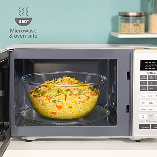 Borosil Glass Mixing & Serving - Oven & Microwave Safe Bowl - Borosilicate Glass, Transparent, 2.5 L  Oven & Microwave Safe