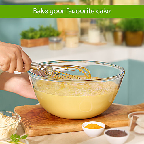 Borosil Glass Mixing & Serving - Oven & Microwave Safe Bowl - Borosilicate Glass, Transparent, 2.5 L  Oven & Microwave Safe