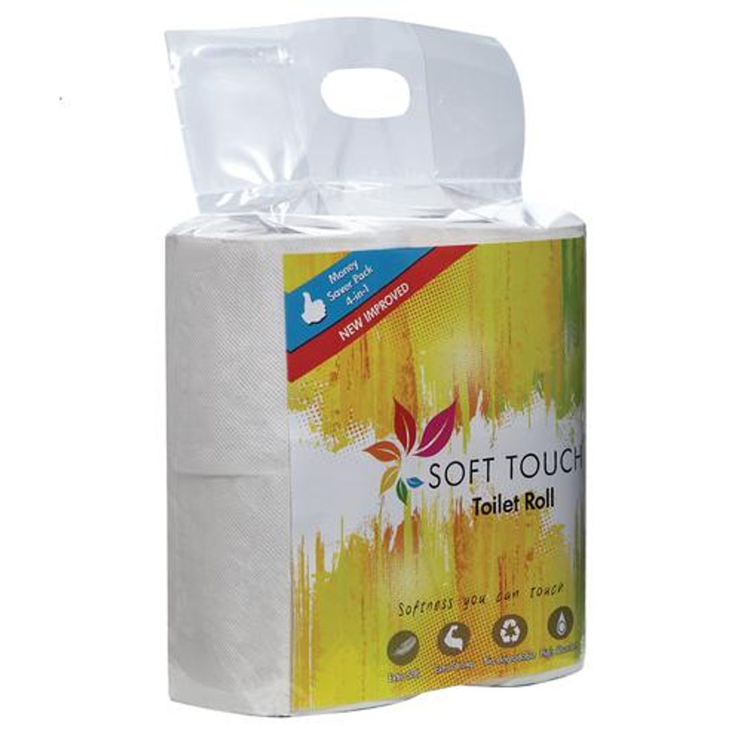 Soft Touch Toilet Tissue Rolls - 2 Ply, 4 pcs (250 Pulls each)