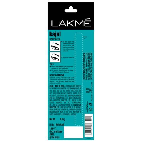 Lakme Eyeconic Kajal, Black, 0.35 g Twist Up Pencil 