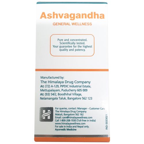Himalaya Wellness Ashvagandha - Tablets, 60 pcs Bottle Rejuvenates Mind & Body
