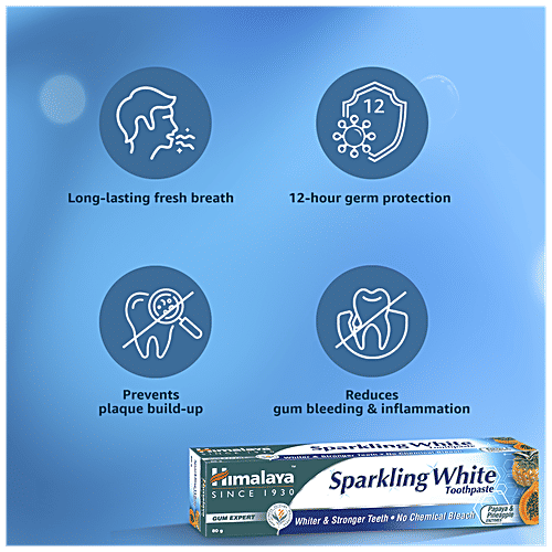 Himalaya Sparkling White Toothpaste, 150 g  Free From Parabens & No Chemical Bleach