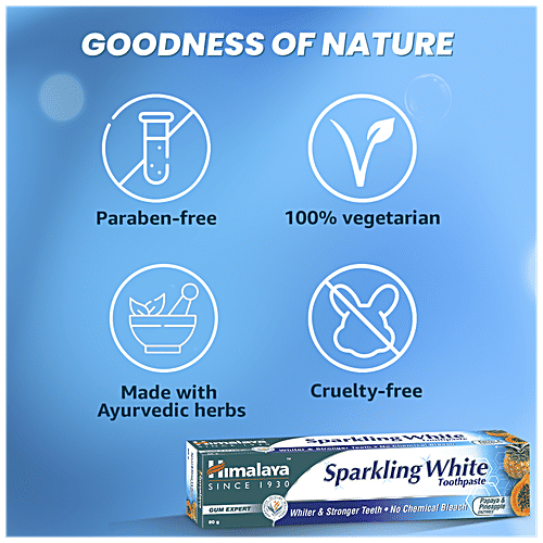 Himalaya Sparkling White Toothpaste, 150 g  Free From Parabens & No Chemical Bleach