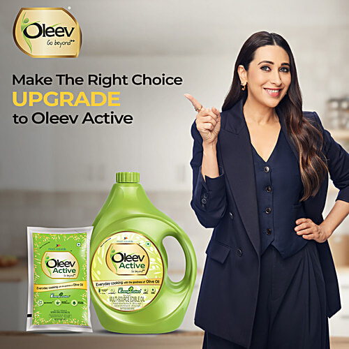 Oleev Active Edible Oil, 5 L Jar Goodness Of Olive Oil, Zero Cholesterol