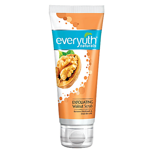 Everyuth Naturals Exfoliating Walnut Scrub, 100 g Tube No Harmful Chemicals, Removes Blackheads & Dead Skin Cells