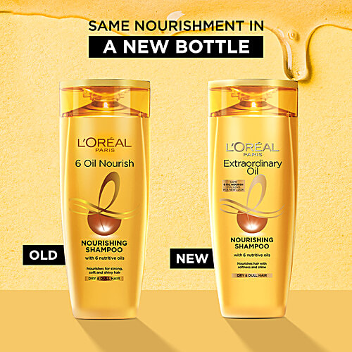 L'Oreal Paris 6 Oil Nourish Shampoo - Scalp + Hair, Dry & Dull Hair, 75 ml  6 Nutritive Oils