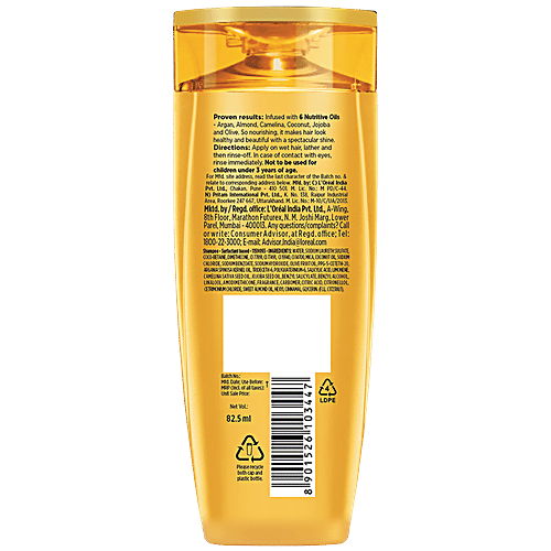 L'Oreal Paris 6 Oil Nourish Shampoo - Scalp + Hair, Dry & Dull Hair, 75 ml  6 Nutritive Oils