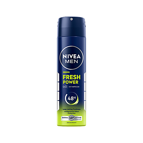 Nivea Fresh Power Men Deodorant - 48h Long Lasting Freshness With Fresh Musk Scent, 150 ml  48h Long lasting Freshness