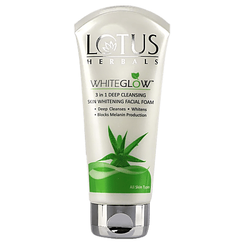 Lotus Herbals WhiteGlow 3 in 1 Deep Cleansing Facial Foam, Acne Control, All Skin Types, 100 ml  