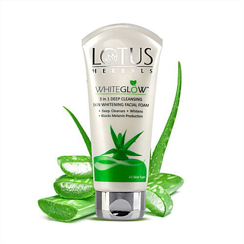 Lotus Herbals WhiteGlow 3 in 1 Deep Cleansing Facial Foam, Acne Control, All Skin Types, 100 ml  
