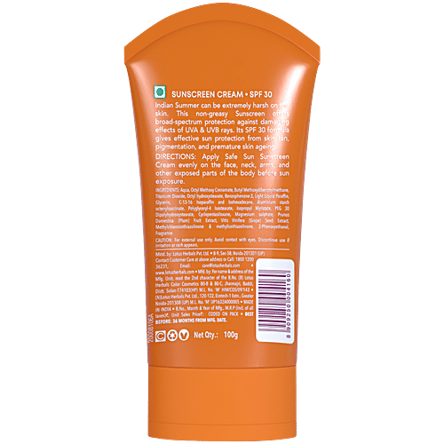Lotus Herbals Safe Sun Sun Block Cream PA++ - SPF 30, 100 g  