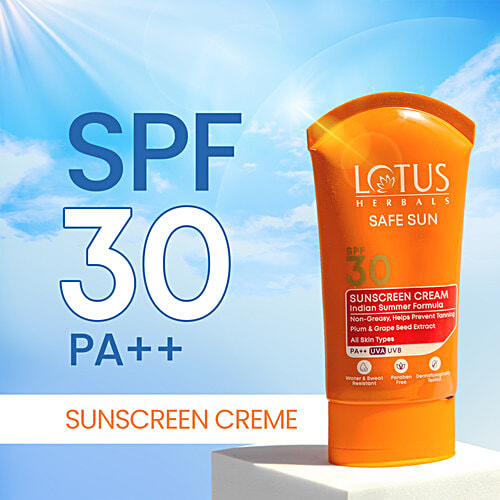 Lotus Herbals Safe Sun Sun Block Cream PA++ - SPF 30, 100 g  