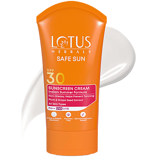 Lotus Herbals Safe Sun Sun Block Cream PA++ - SPF 30, 100 g  