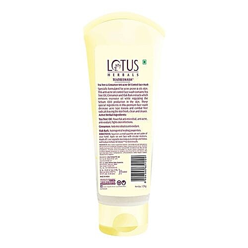 Buy Lotus Herbals Tea Tree Wash Anti Acne Oil Control Face Wash (Tea