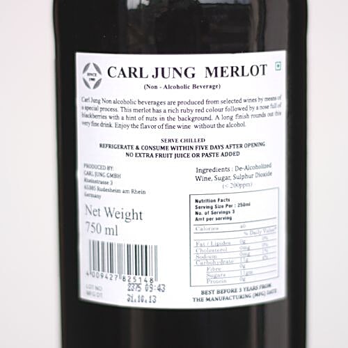 Buy Carl Jung Merlot DeAlcoholised Wine 750 ml Online at Best Price