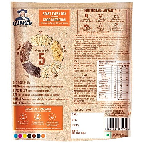 Buy Quaker Oats Plus Multigrain Advantage 600 Gm Carton Online At Best
