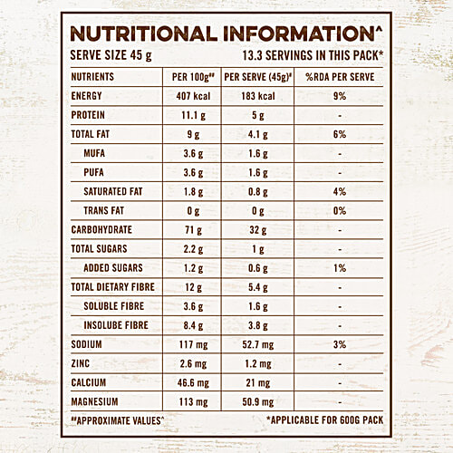 Quaker Oats Multigrain, 600 g Pouch Rolled Oats Wholegrain, High Protein & Fibre for Weight Loss, Dalia Porridge