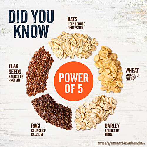 Quaker Oats Multigrain, 600 g Pouch Rolled Oats Wholegrain, High Protein & Fibre for Weight Loss, Dalia Porridge