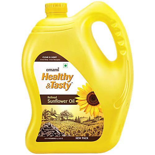 Buy Emami Healthy & Tasty Refined Sunflower Oil 5 lt Can Online at