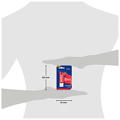 Nivea Strawberry Shine Caring Lip Balm - With Natural Oils, 4.8 g 24 Hours Of Melt-In Moisture