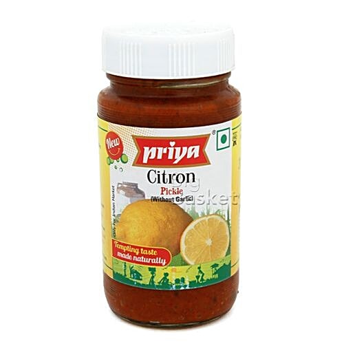 Priya Pickle - Citron (without Garlic), 300 g Bottle 