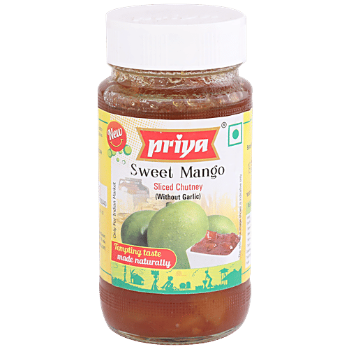 Priya Chutney - Sweet Mango Sliced (without Garlic), 340 g Bottle 