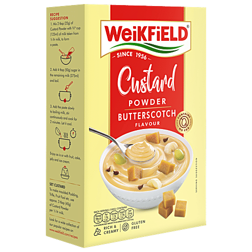 Weikfield Butterscotch Flavour Custard Powder, 75 g  Gluten Free, Rich & Creamy