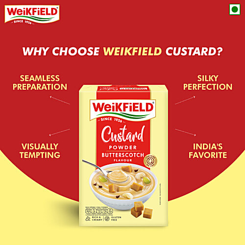 Weikfield Butterscotch Flavour Custard Powder, 75 g  Gluten Free, Rich & Creamy