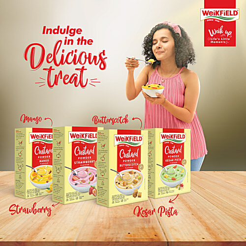 Weikfield Butterscotch Flavour Custard Powder, 75 g  Gluten Free, Rich & Creamy