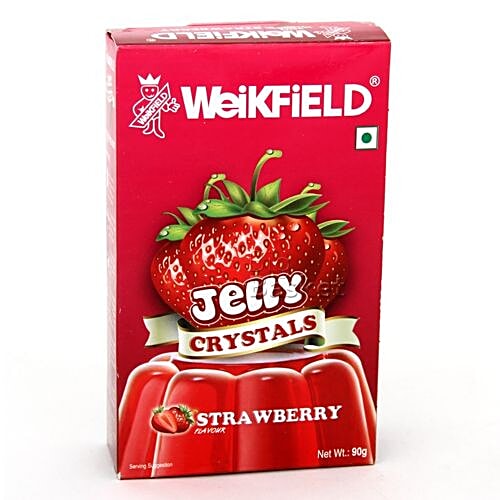 Buy Weikfield Jelly Crystals Strawberry Flavor 90 Gm Carton Online at