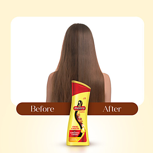 Meera Strong & Healthy Shampoo - With Kunkudukai & Badam, 180 ml  