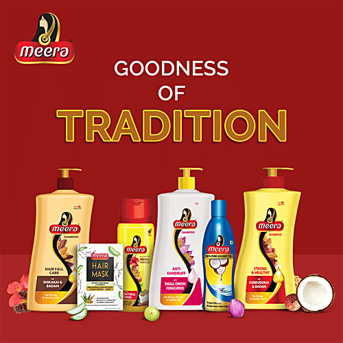 Meera Strong & Healthy Shampoo - With Kunkudukai & Badam, 180 ml  