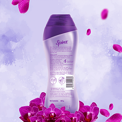 Spinz Enchante Body Talc - Long-Lasting Freshness, Soothing Fragrance Of Exotic Flowers, For Women, 400 g  