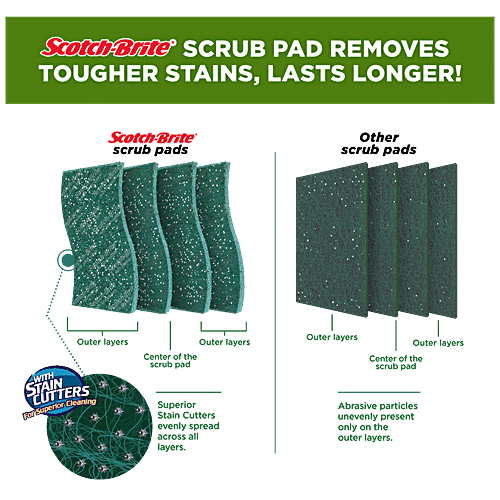 Scotch brite Scrub Pad Regular Super Saver, 3 pcs  