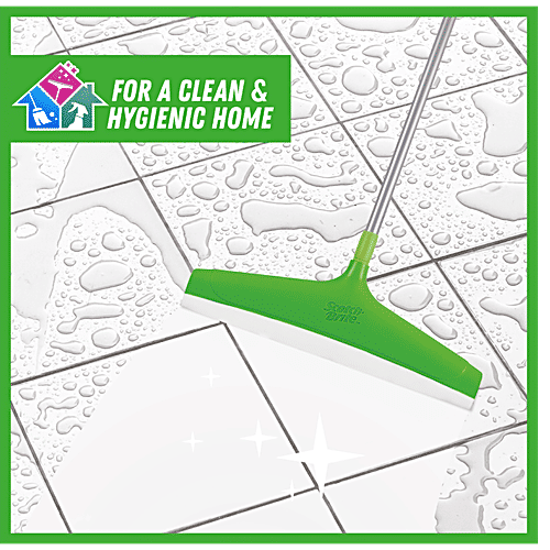 Scotch Brite Floor Squeegee - Plastic Wiper, With Rod, Green, 1 pc  Instantly Dry Floors
 Superior Clean