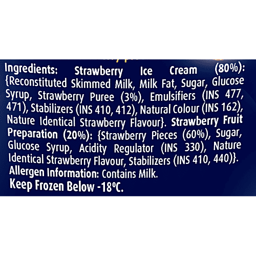 London Dairy Premium Ice Cream - Simply Strawberry, 500 ml Tub Delicious Strawberry Flavour
Creamy Texture