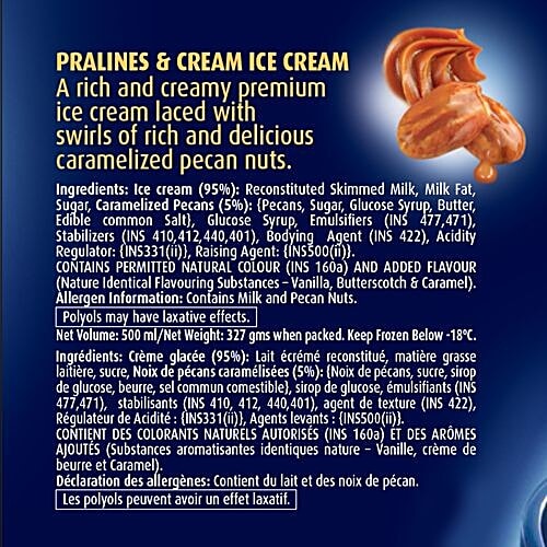 London Dairy Ice Cream - Praline And Cream, 500 ml  