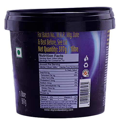 Buy London Dairy Ice Cream Premium Vanilla Family Pack 1 L Tub Online