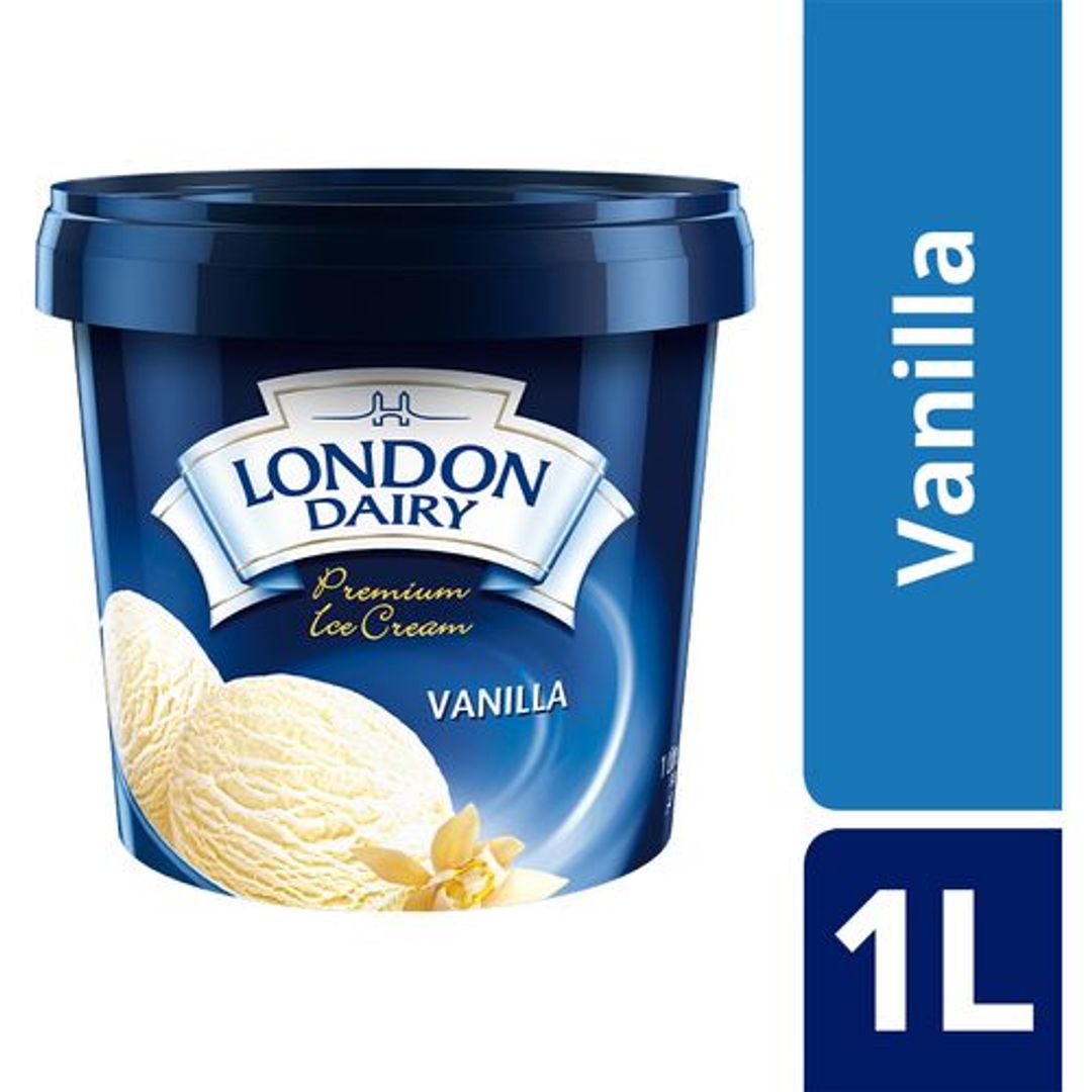 London Dairy Premium Ice Cream - Vanilla, 1 L Tub