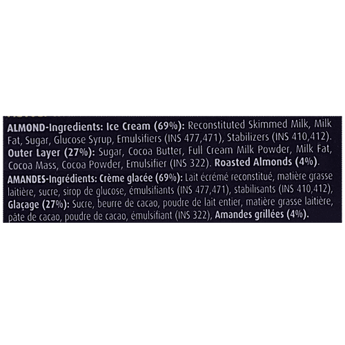 London Dairy Premium Ice Cream Stick - Chocolate Almond, 110 ml Box Premium Vintage Ice Cream
 Fragrant Vanilla Flavour