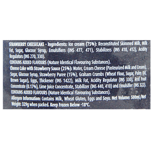 Buy London Dairy Ice Cream Strawberry Cheese Cake Contains Egg 500 Ml Tub Online At Best Price