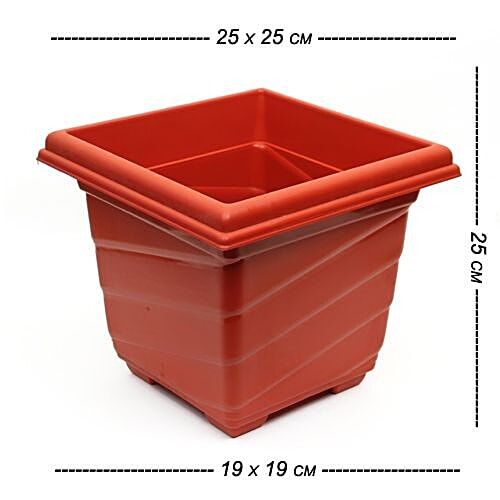 Kr Square Spiral Planter - No. 6, Upper 25 X 25 cm Height 25 cm 