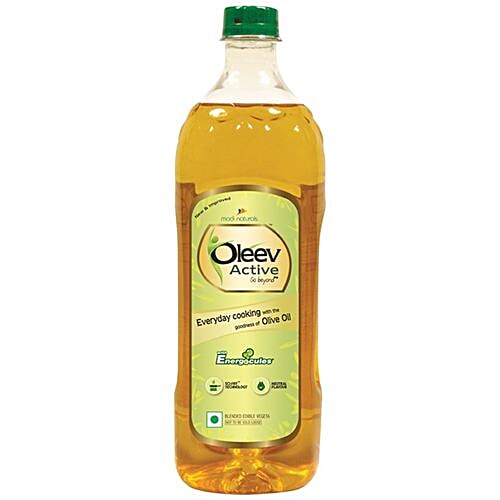 Oleev Active Olive Oil with Energocules, 1 L Bottle Zero Cholesterol, Zero Trans Fat