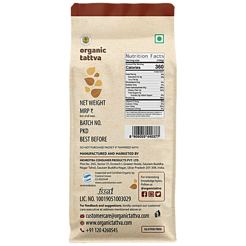 Organic Tattva Ragi Flour/Nachni Peeth, 500 g Pouch 