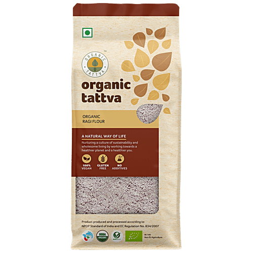 Organic Tattva Ragi Flour/Nachni Peeth, 500 g Pouch 