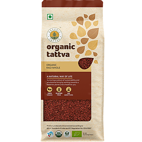Organic Tattva Ragi - Whole, 500 g Pouch 