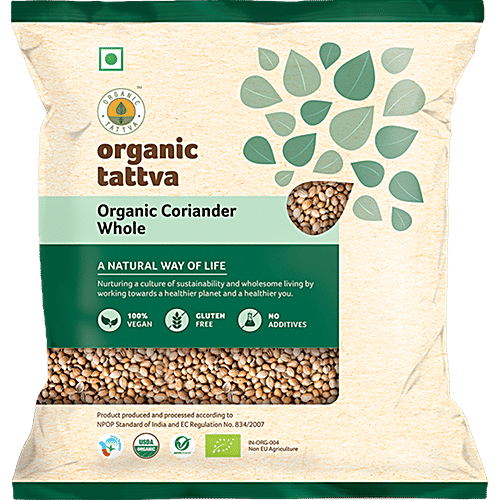 Organic Tattva Coriander - Whole, 100 g Pouch 