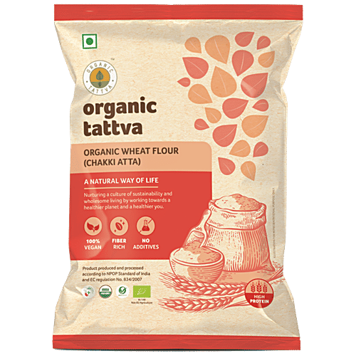 Organic Tattva Wheat Flour (Atta), 5 kg Pouch 